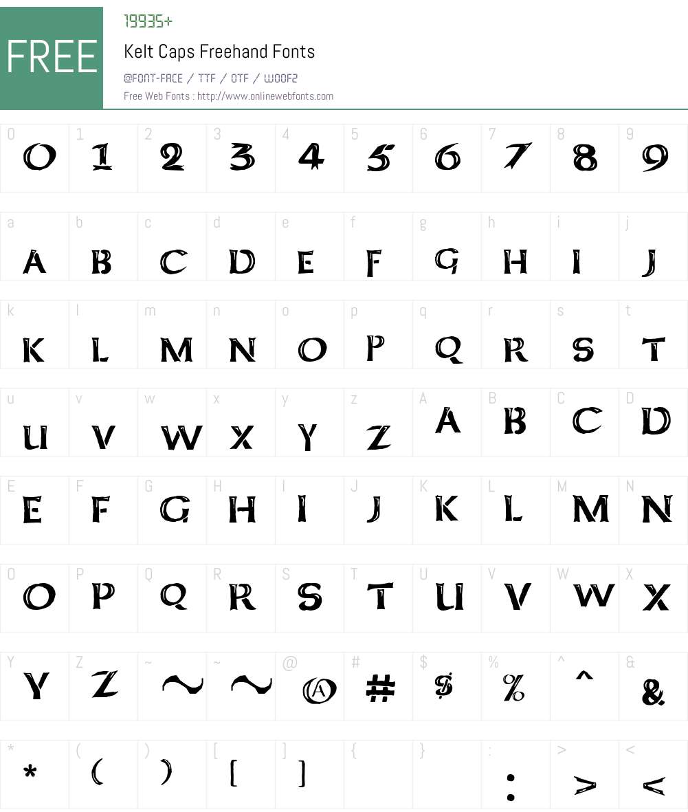 Kelt Caps Freehand Font Screenshots