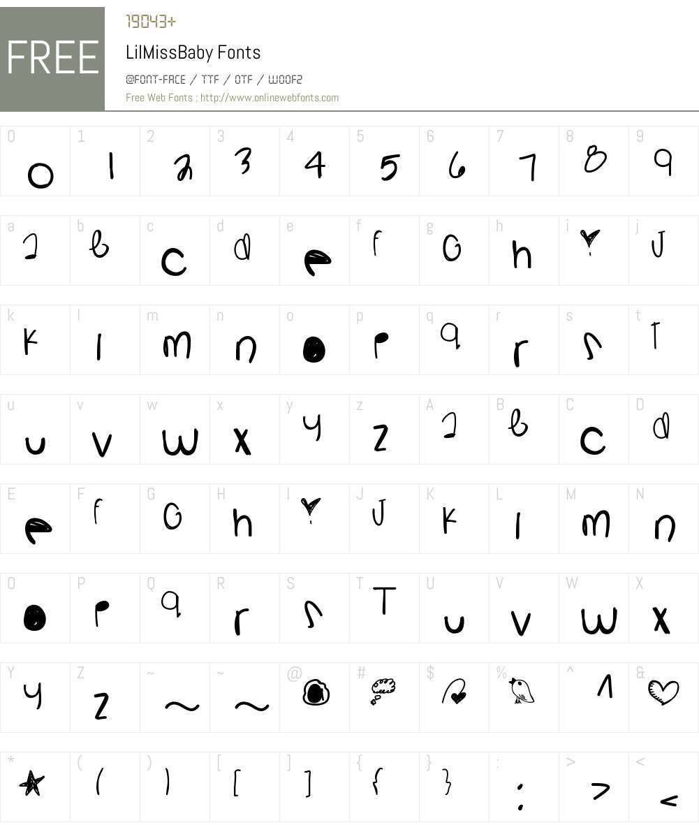 LilMissBaby Font Screenshots