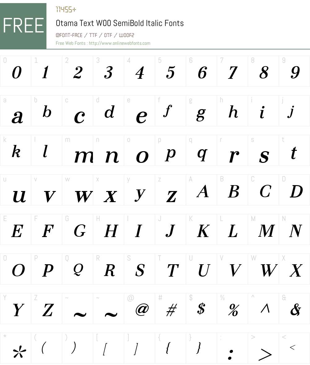 OtamaTextW00-SemiBoldIt Font Screenshots