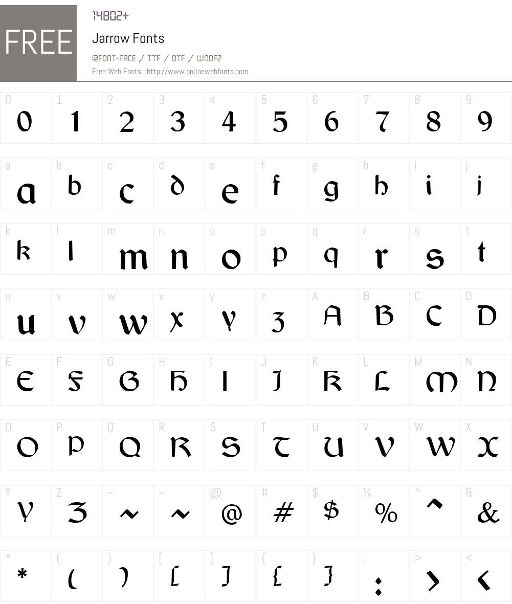 Jarrow Font Screenshots