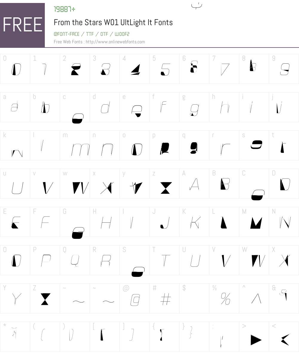FromtheStarsW01-UltLightIt Font Screenshots