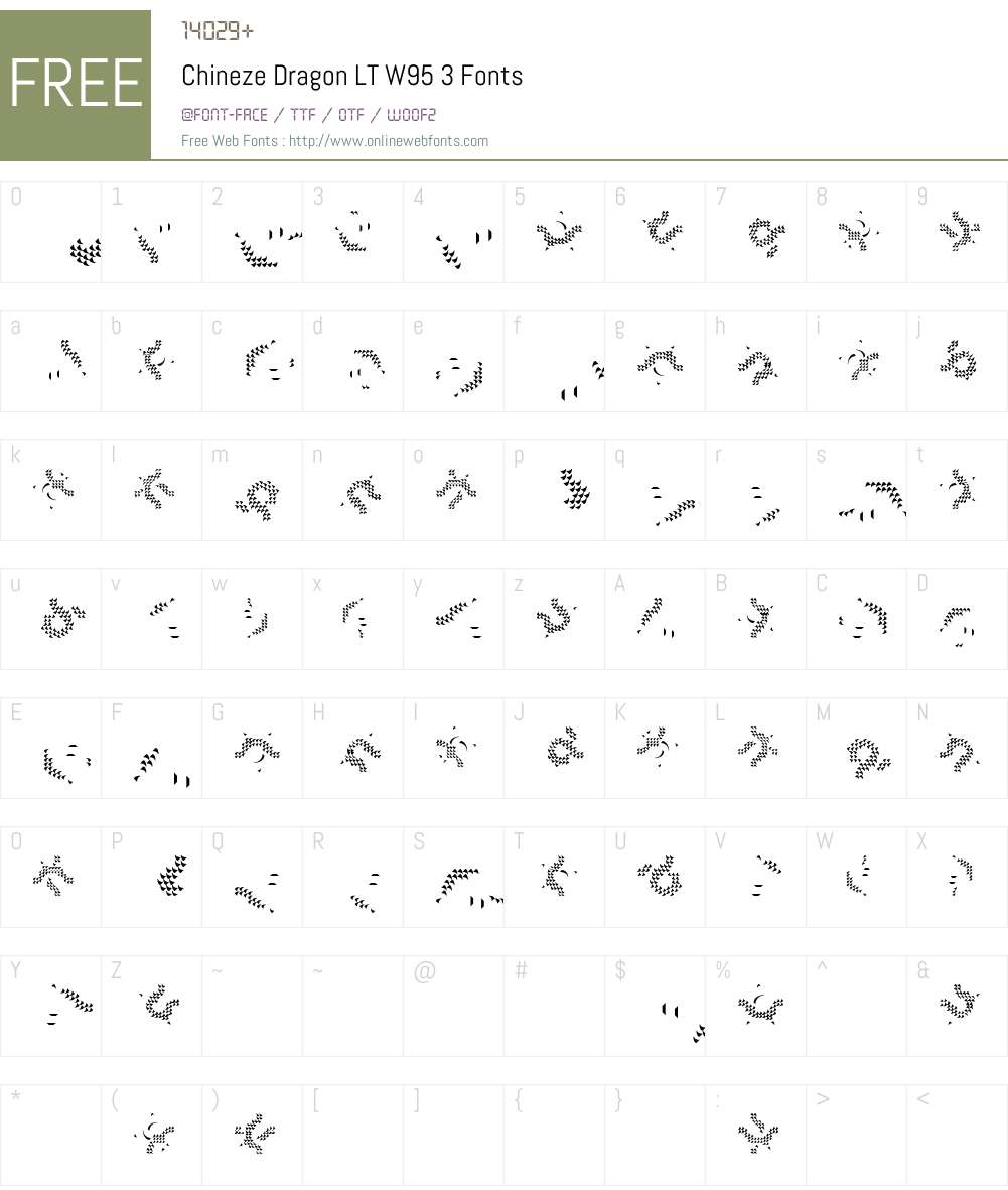 ChinezeDragonLTW95-3 Font Screenshots