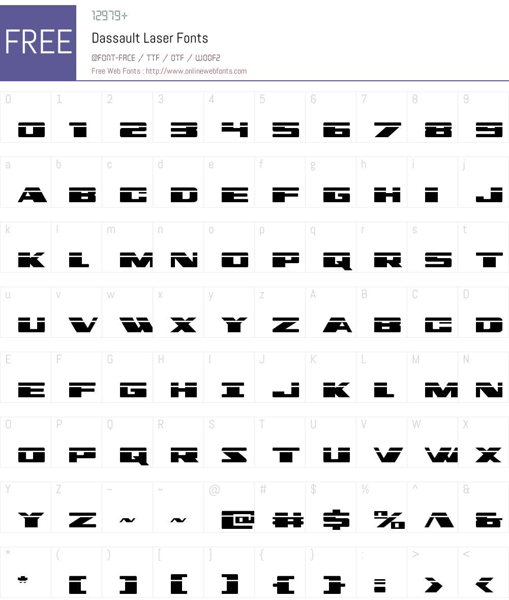 Dassault Laser Font Screenshots