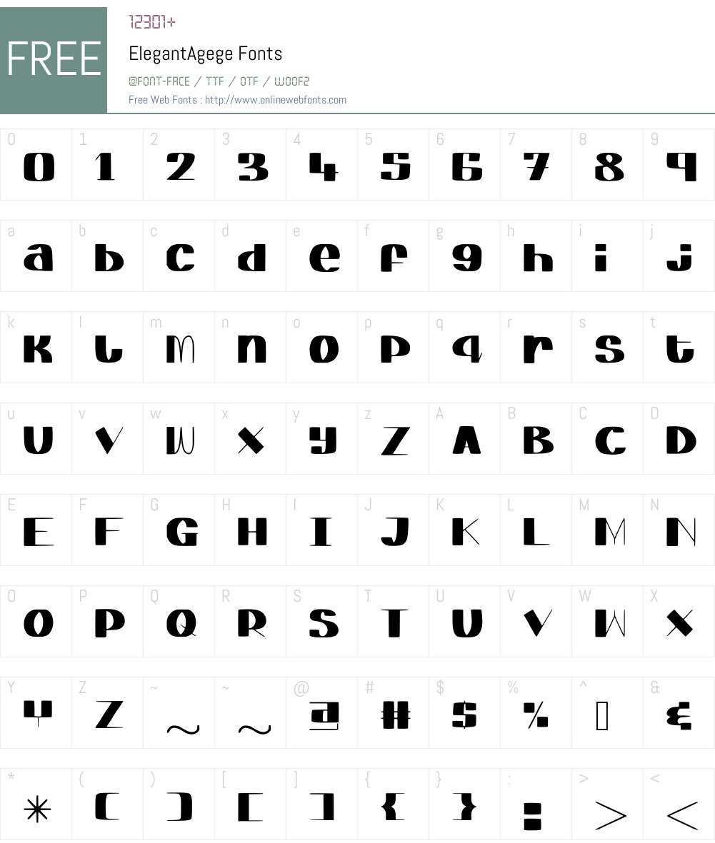 ElegantAgege Font Screenshots