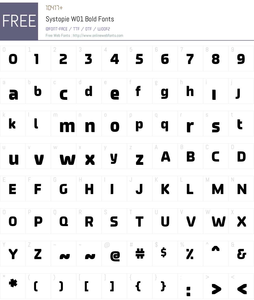 SystopieW01-Bold Font Screenshots