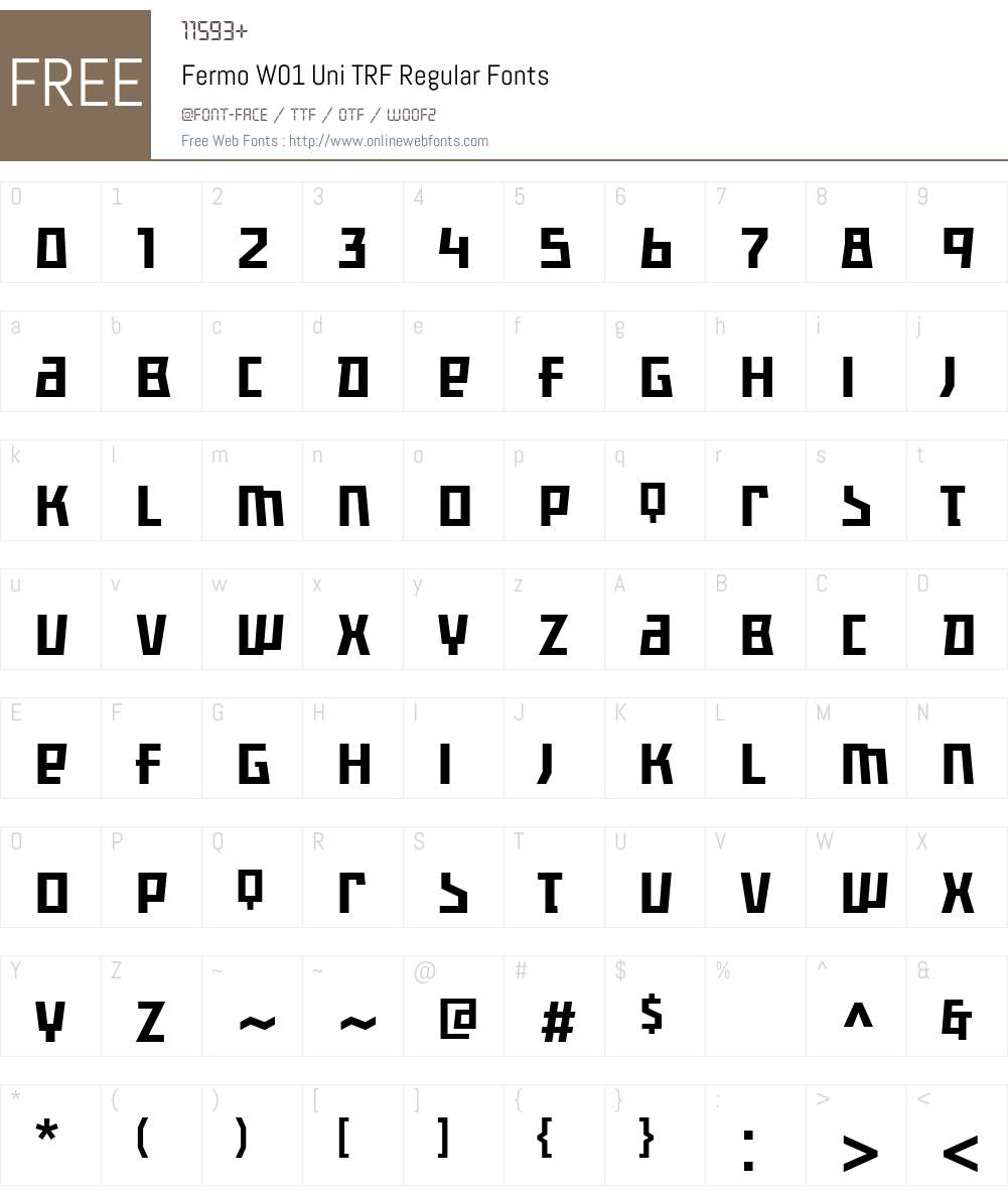 FermoW01-UniTRFRegular Font Screenshots