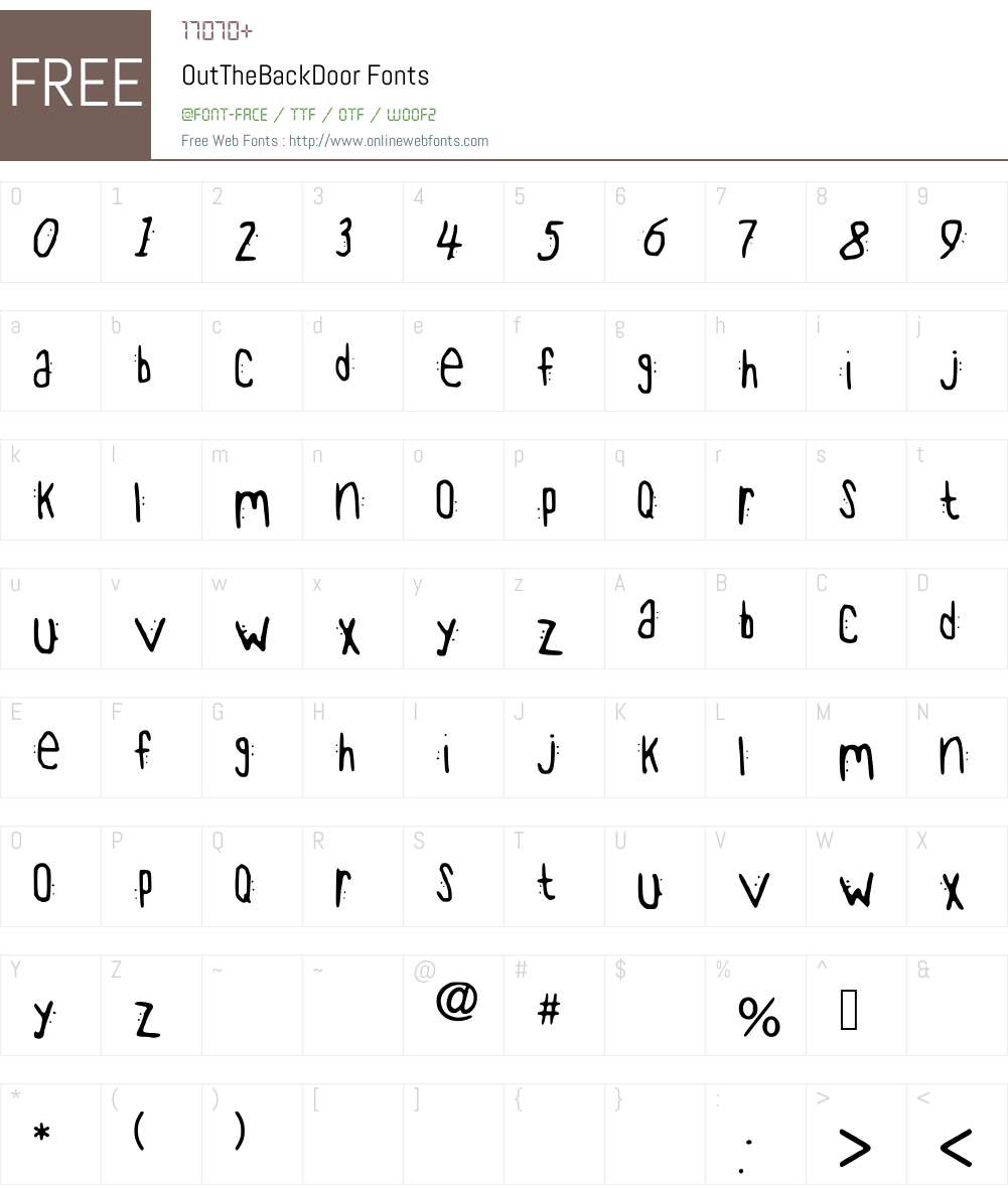 OutTheBackDoor Font Screenshots