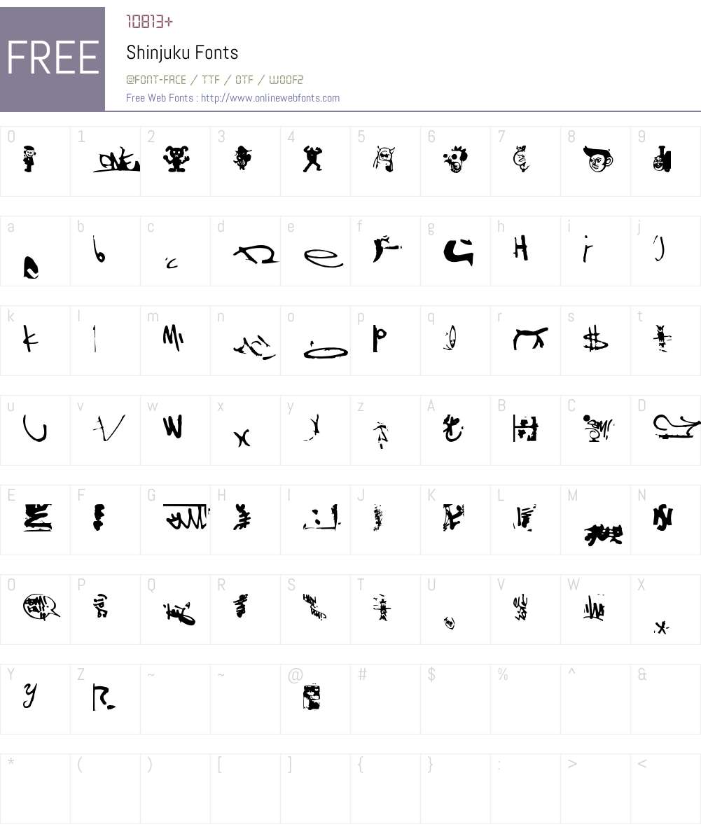 Shinjuku Font Screenshots