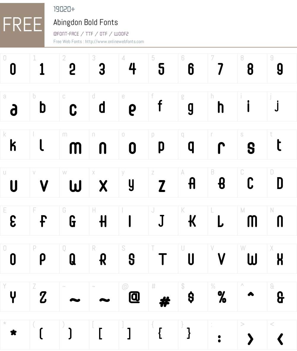 Abingdon Font Screenshots