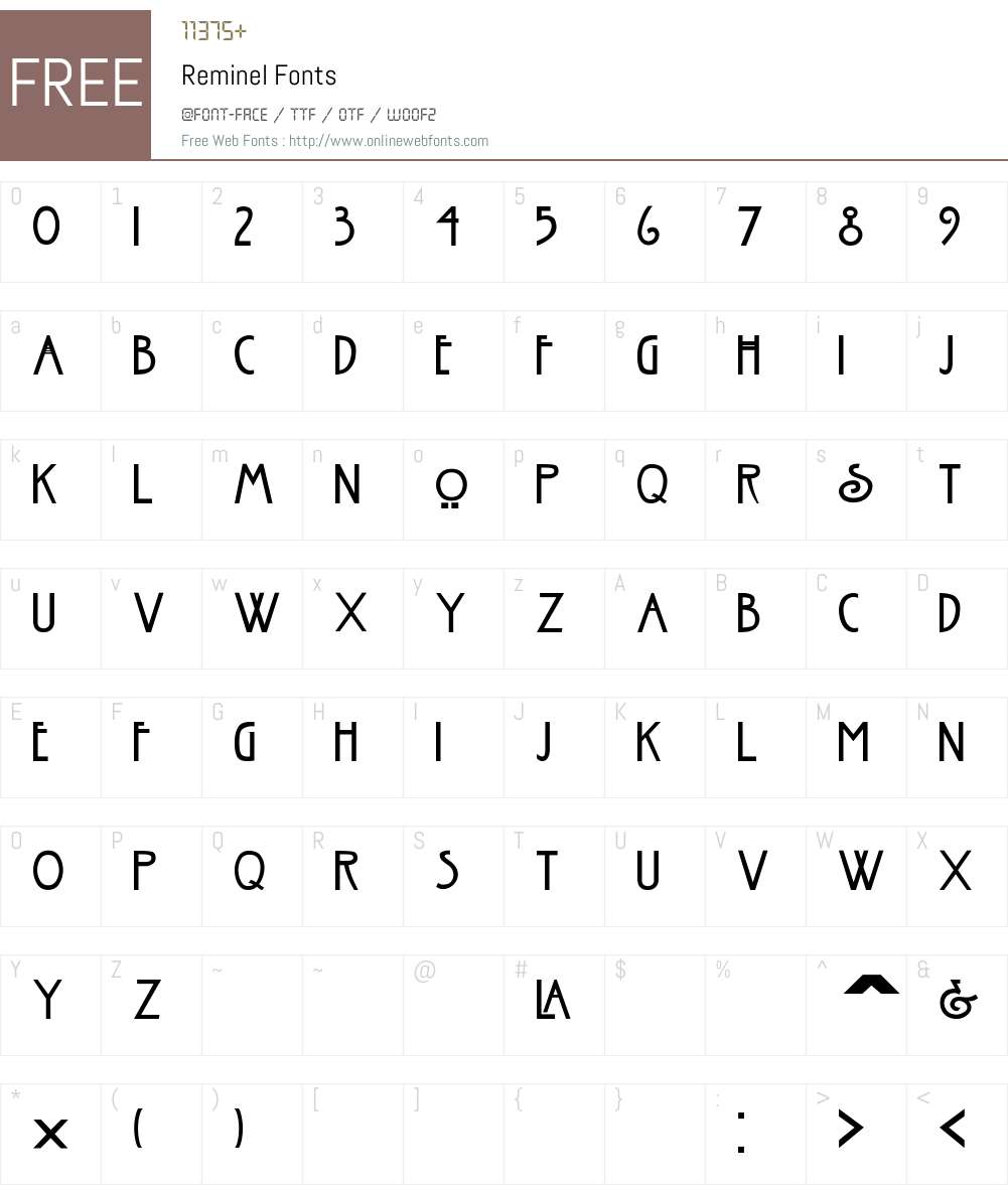 Reminel Font Screenshots