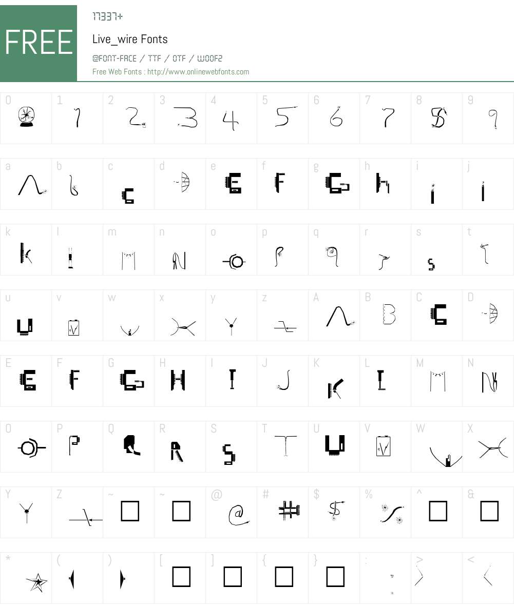 LIVE_WIRE Font Screenshots