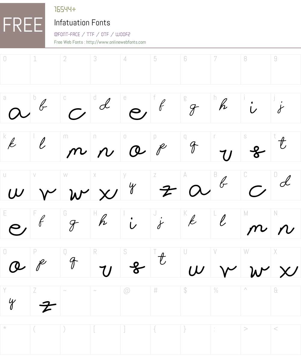 Infatuation Font Screenshots