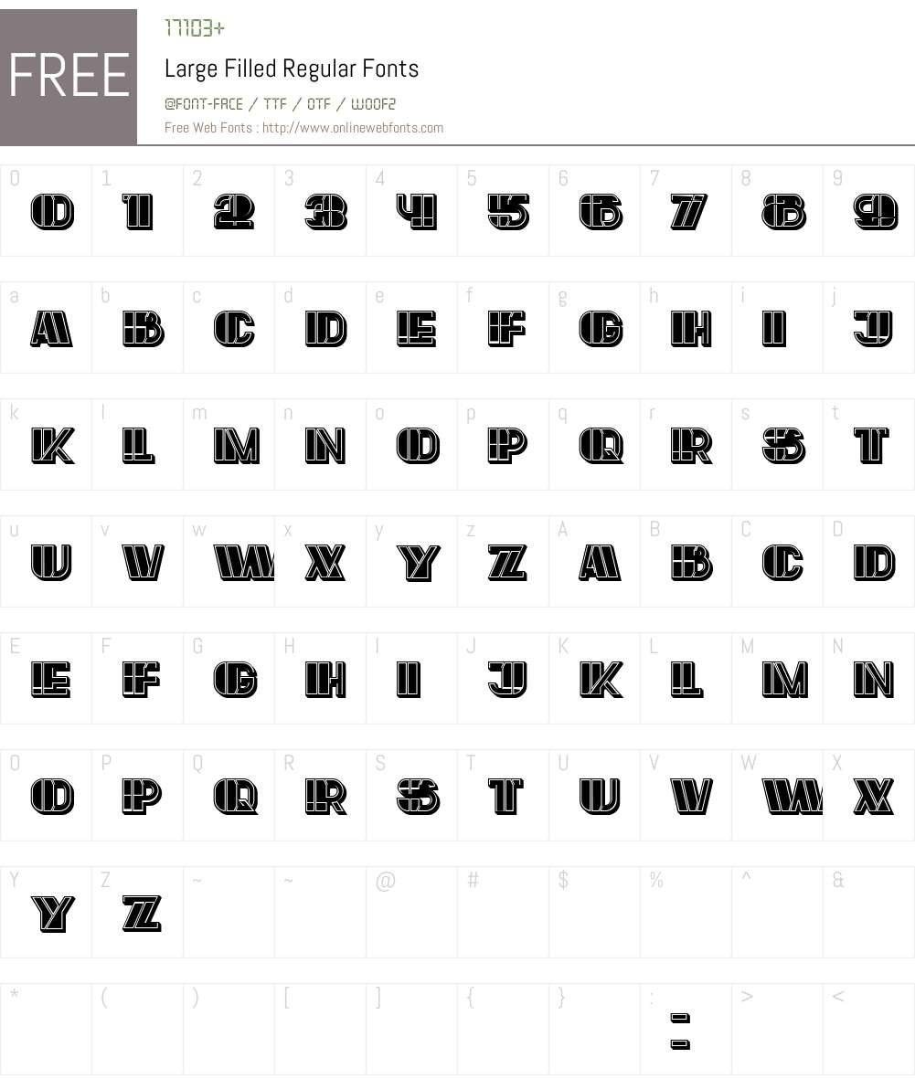 Large Filled Font Screenshots