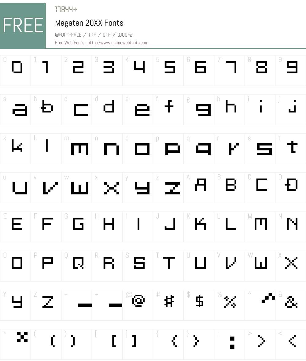 Megaten 20XX Font Screenshots