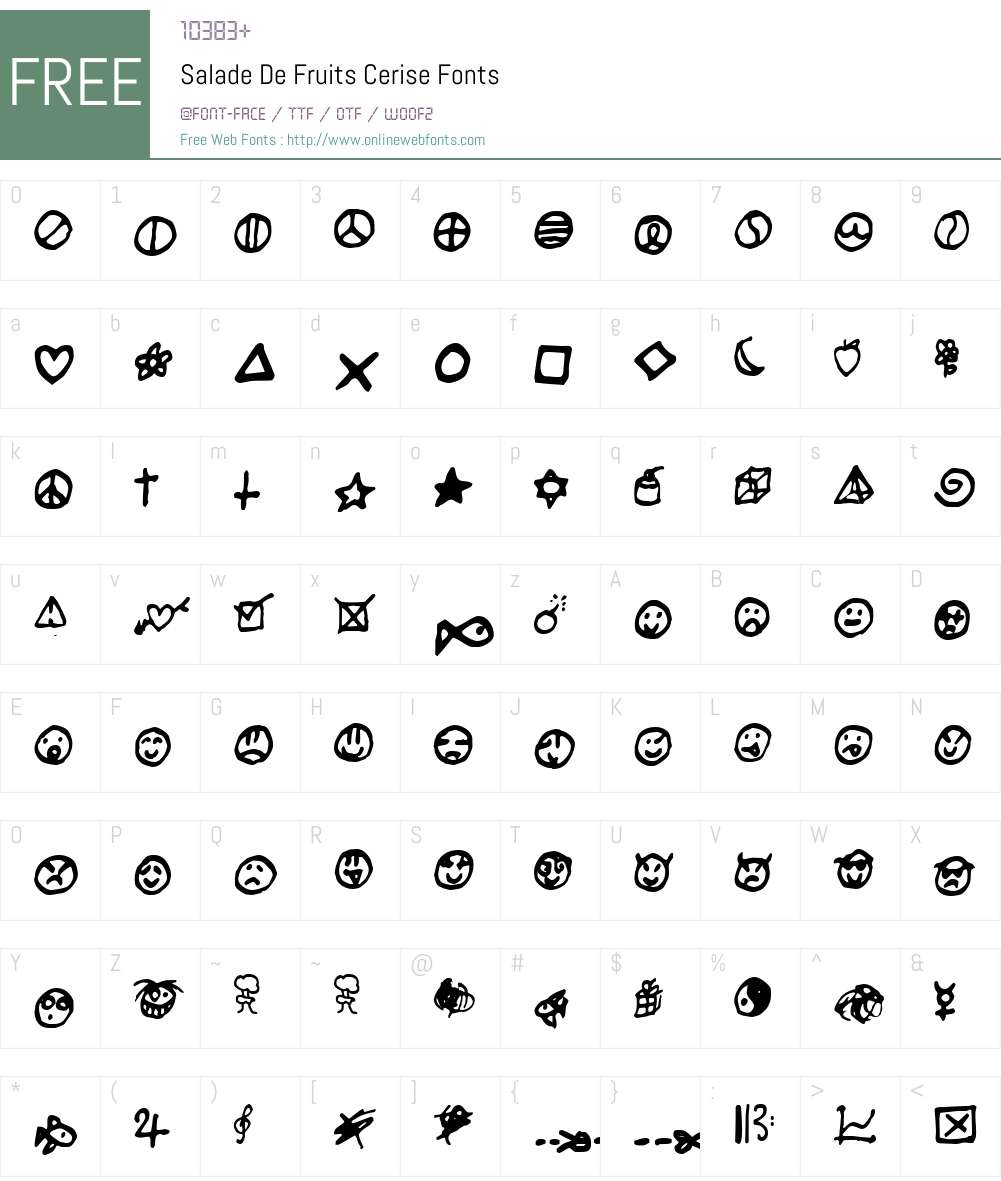 SaladeDeFruitsCerise Font Screenshots