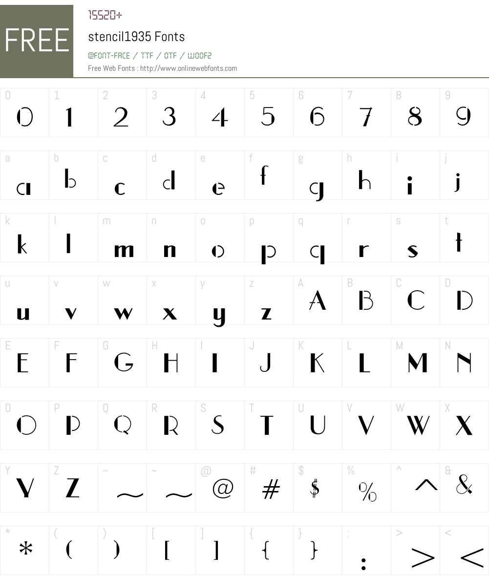 stencil1935 Font Screenshots