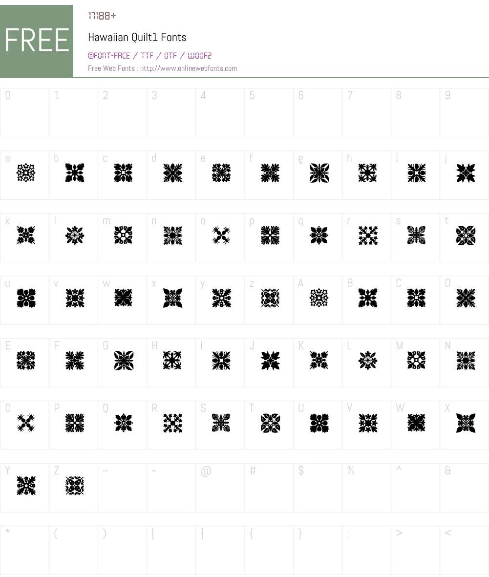 Hawaiian Quilt1 1.3 Fonts Free Download