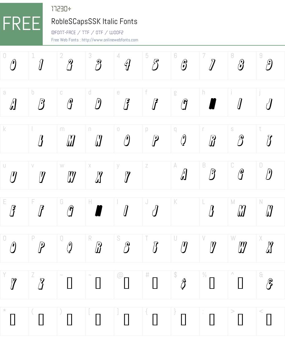 RobleSCapsSSK Font Screenshots