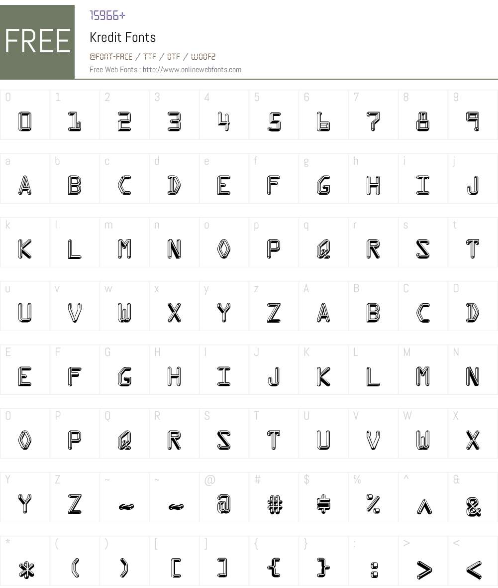Kredit Font Screenshots