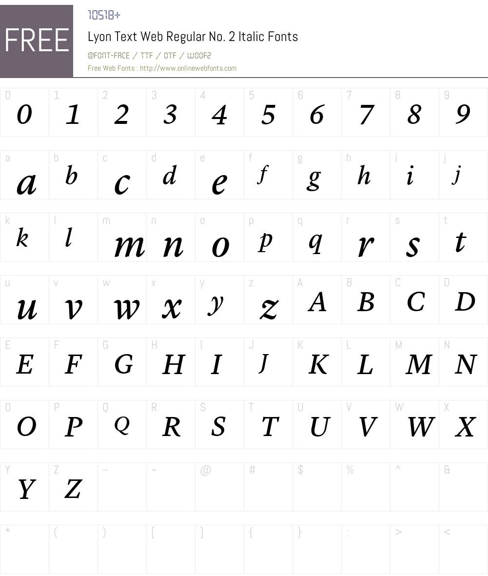 Lyon Text Web Regular No. 2 Font Screenshots