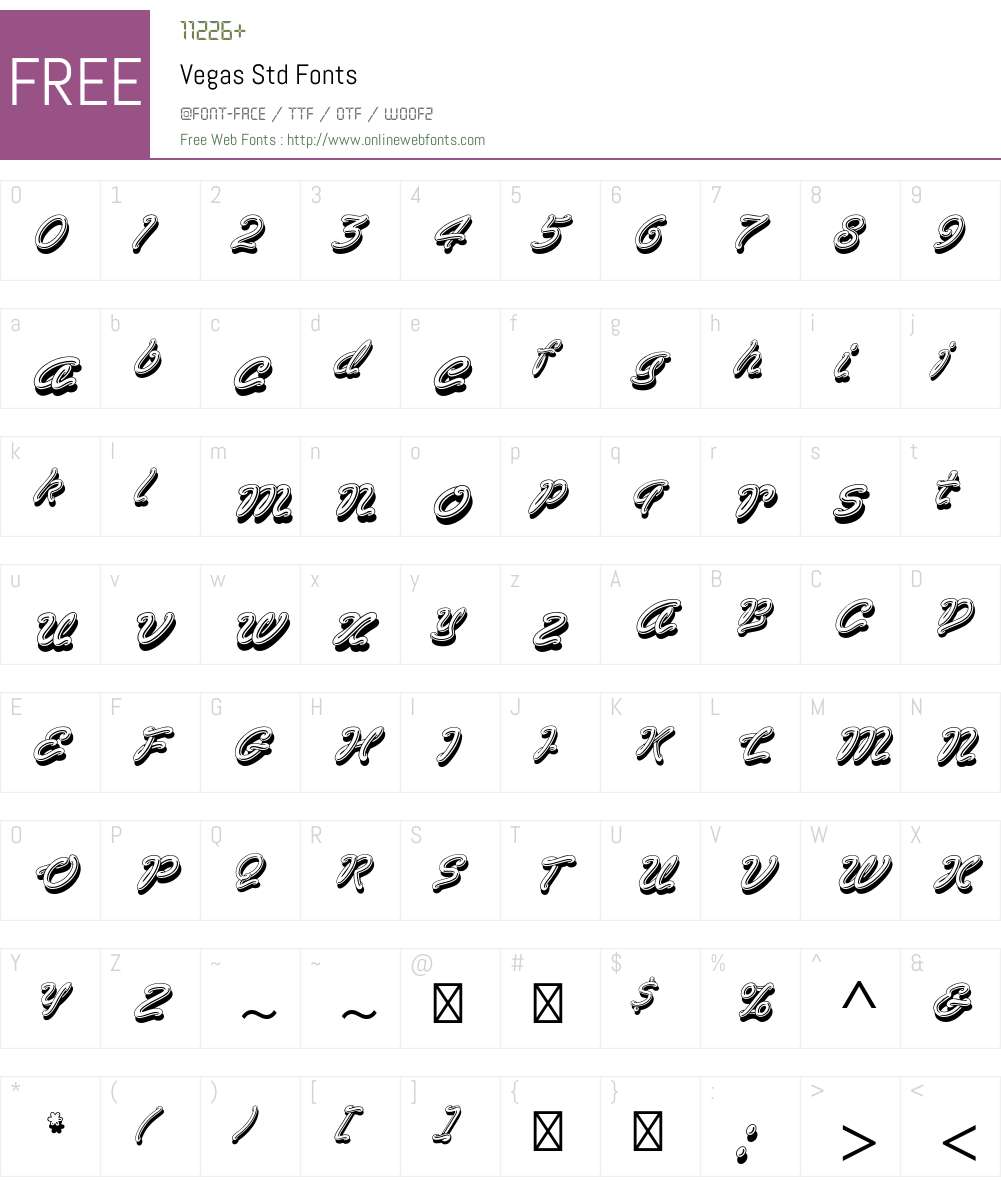 Vegas Std Font Screenshots