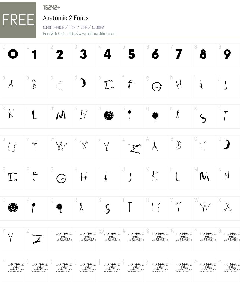 Anatomie 2 Font Screenshots