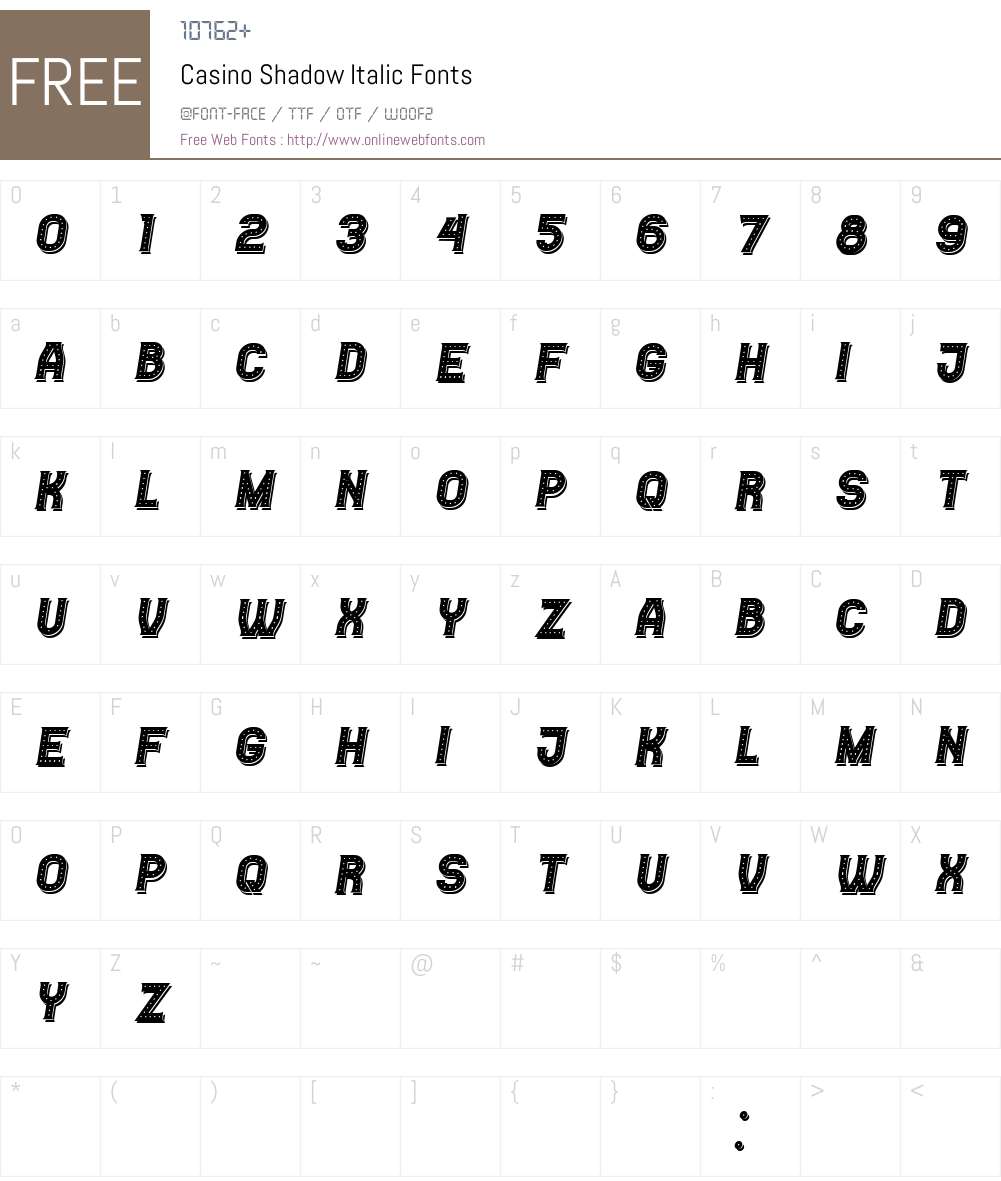 Casino Shadow Font Screenshots