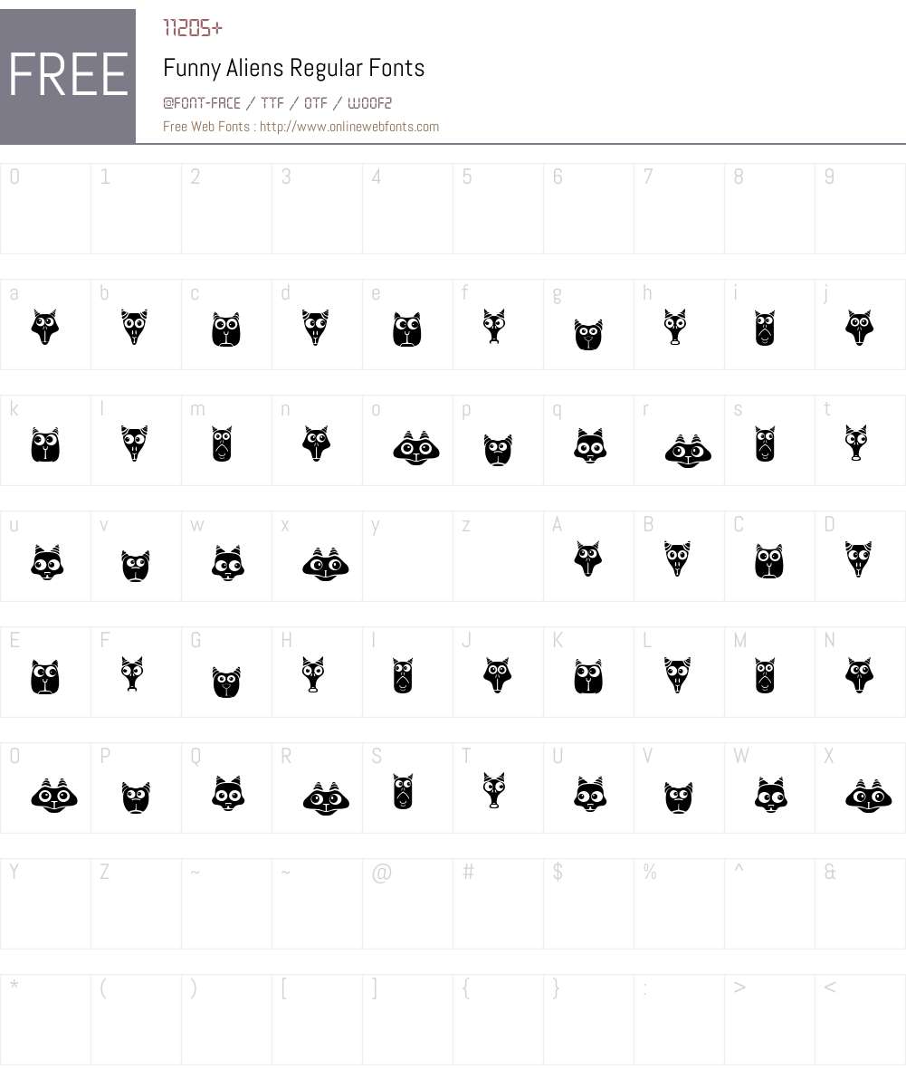 Funny Aliens Font Screenshots