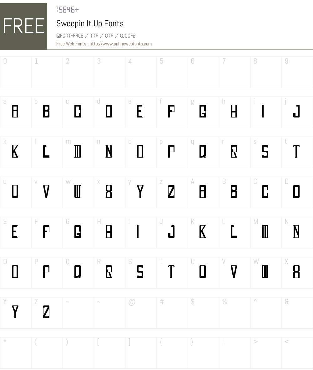 Sweepin It Up Font Screenshots