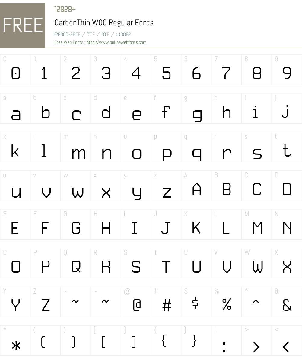 Carbon Font Screenshots