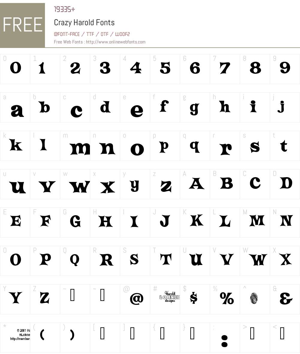 Crazy Harold Font Screenshots