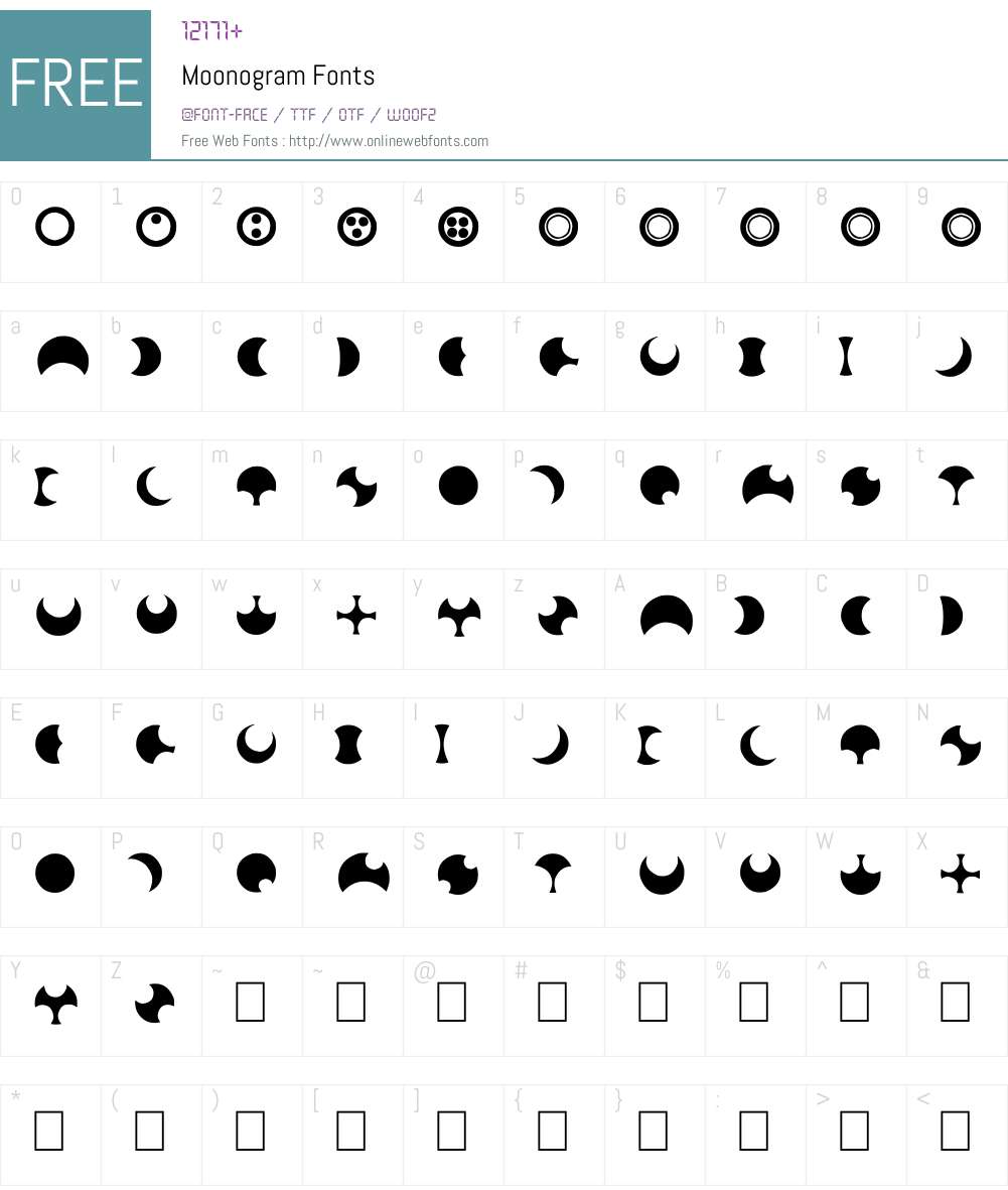 Moonogram Font Screenshots