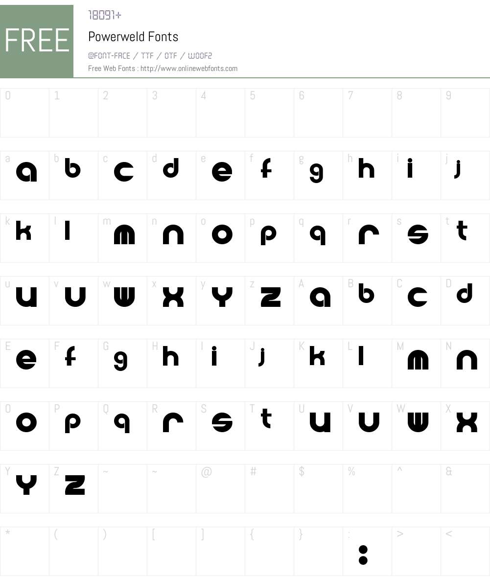 Powerweld Font Screenshots