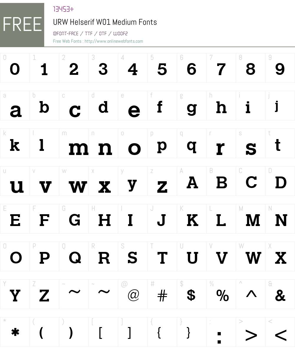 URWHelserifW01-Medium Font Screenshots