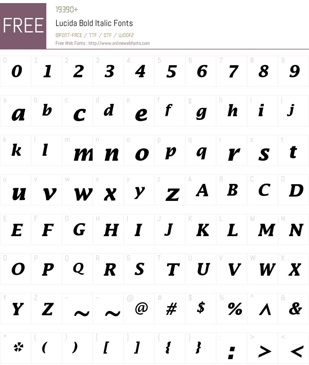 Lucida Font Screenshots