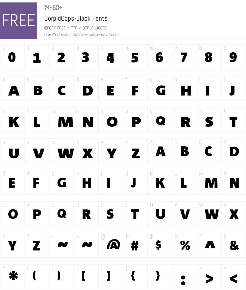 Corpid Caps Black Font Screenshots