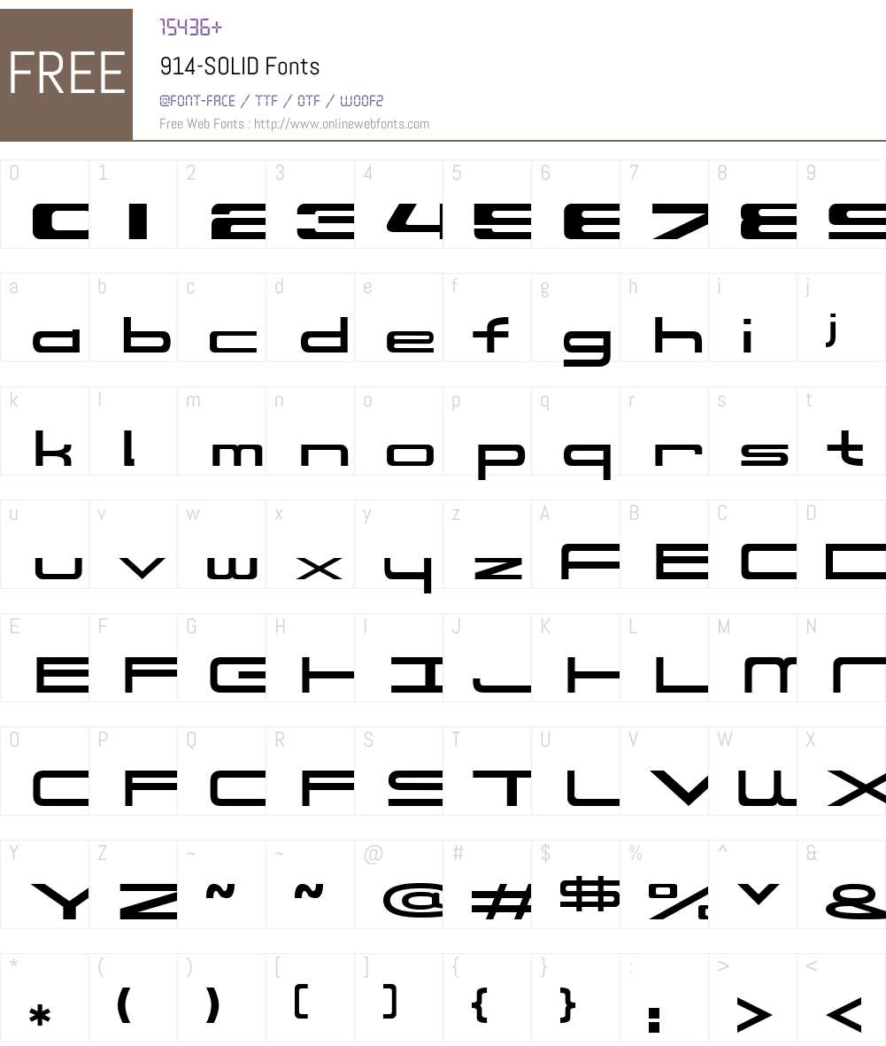 914-SOLID Font Screenshots