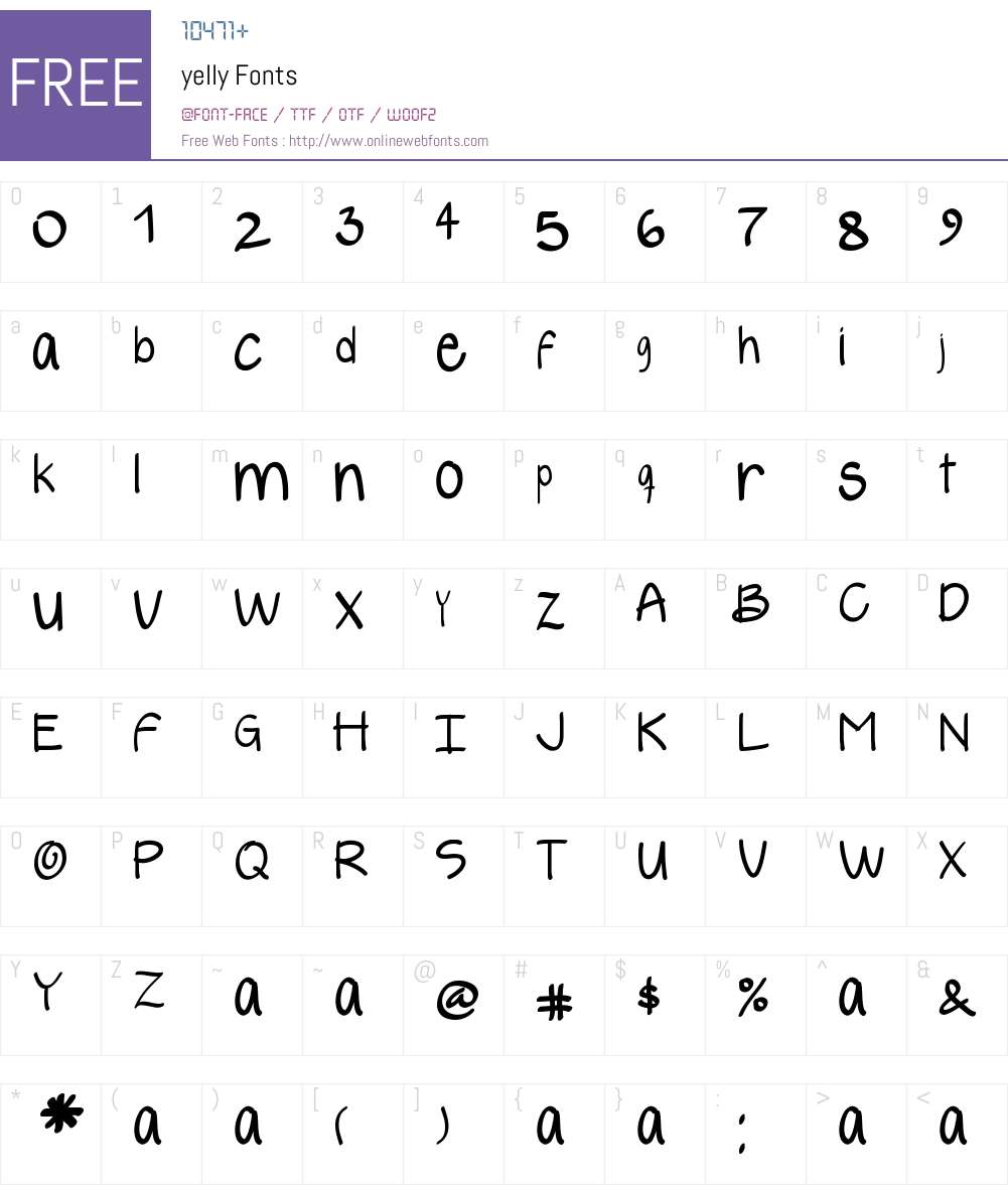 yelly Font Screenshots