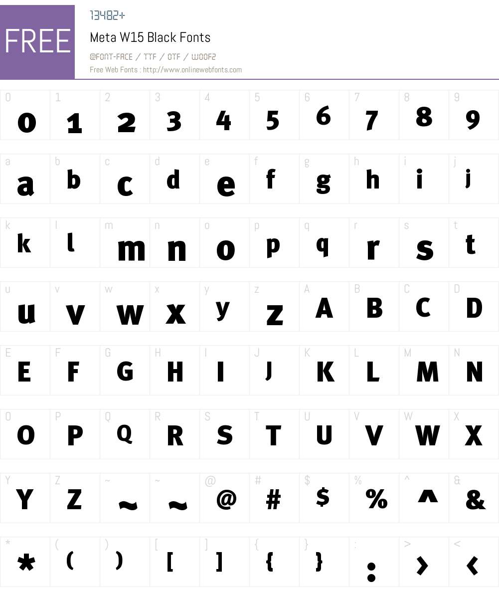 Meta W15 Font Screenshots