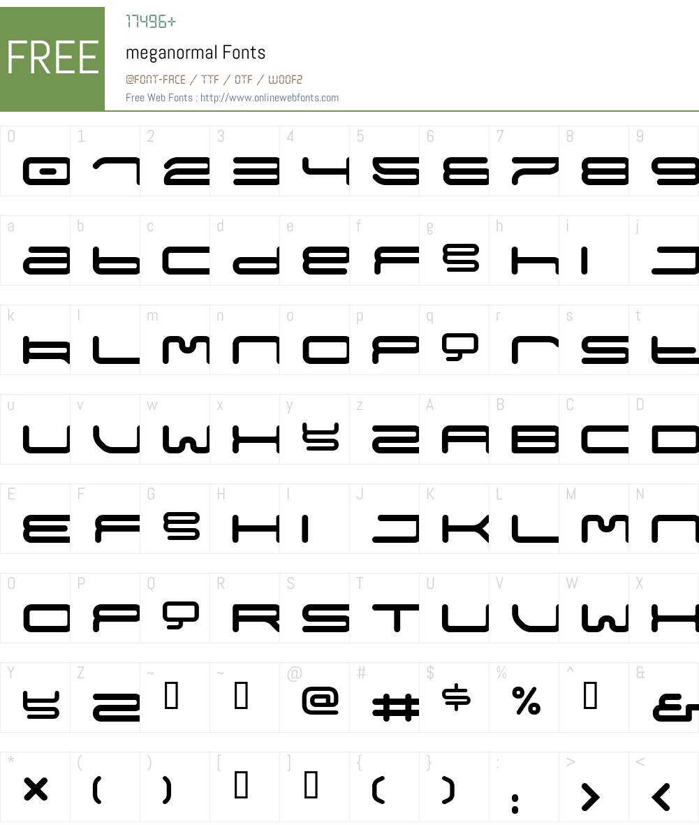 meganormal Font Screenshots