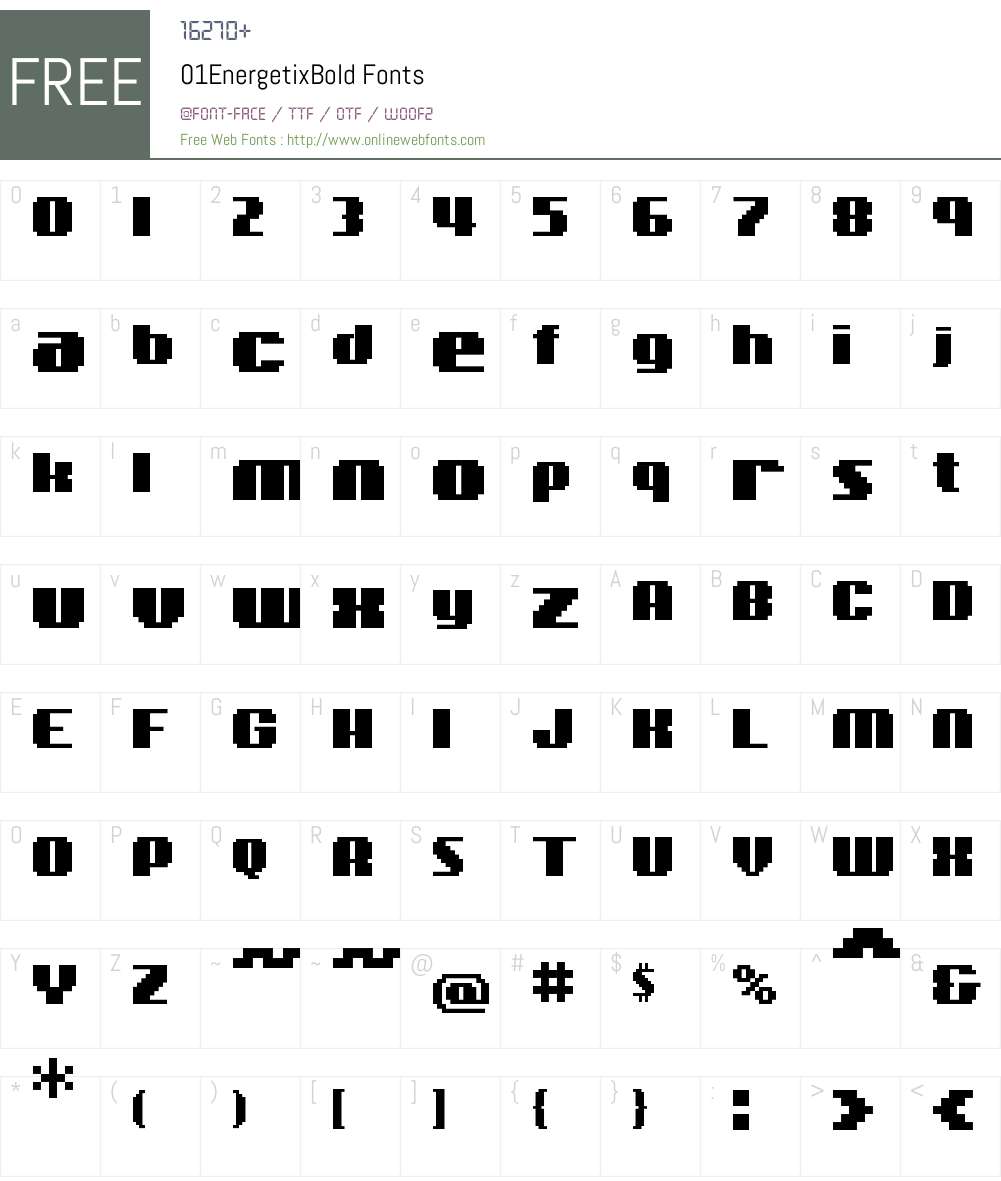 01Energetix Font Screenshots