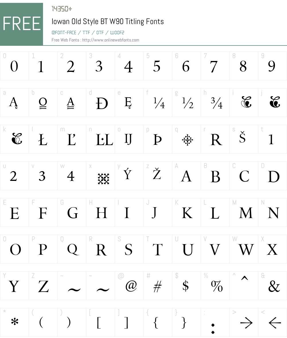 IowanOldStyleBTW90-Titling Font Screenshots