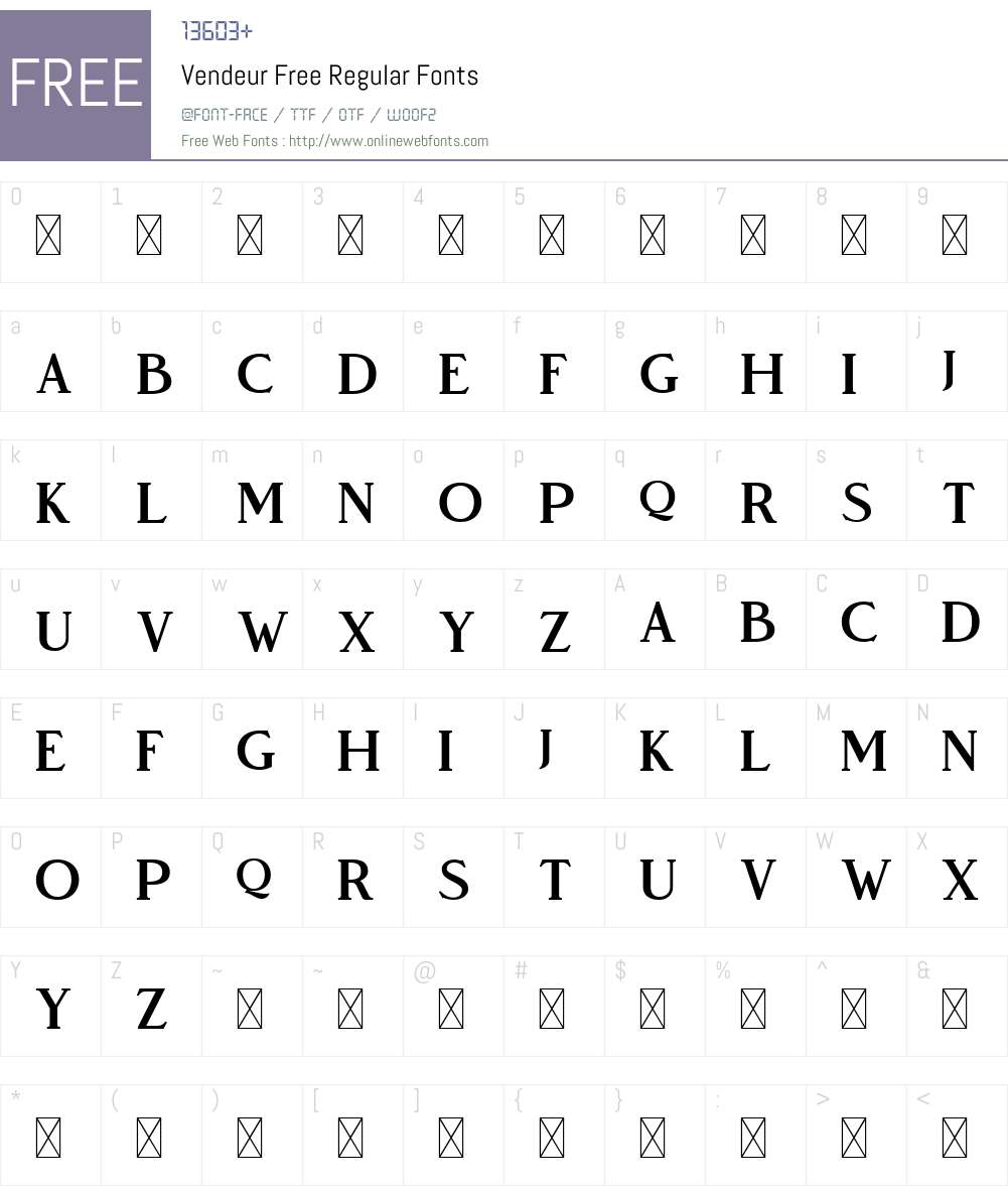 Vendeur Free Font Screenshots