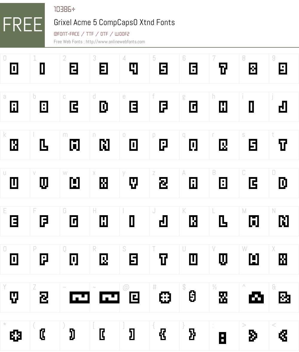 Grixel Acme 5 CompCapsOX Font Screenshots