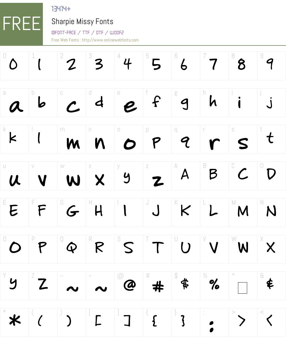 Sharpie Missy Font Screenshots