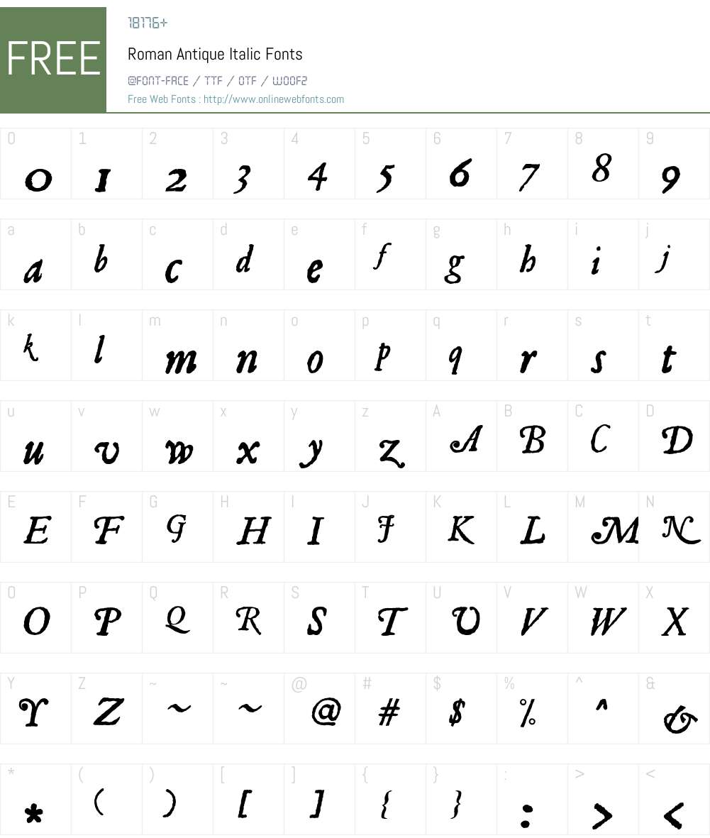 Roman Antique Font Screenshots
