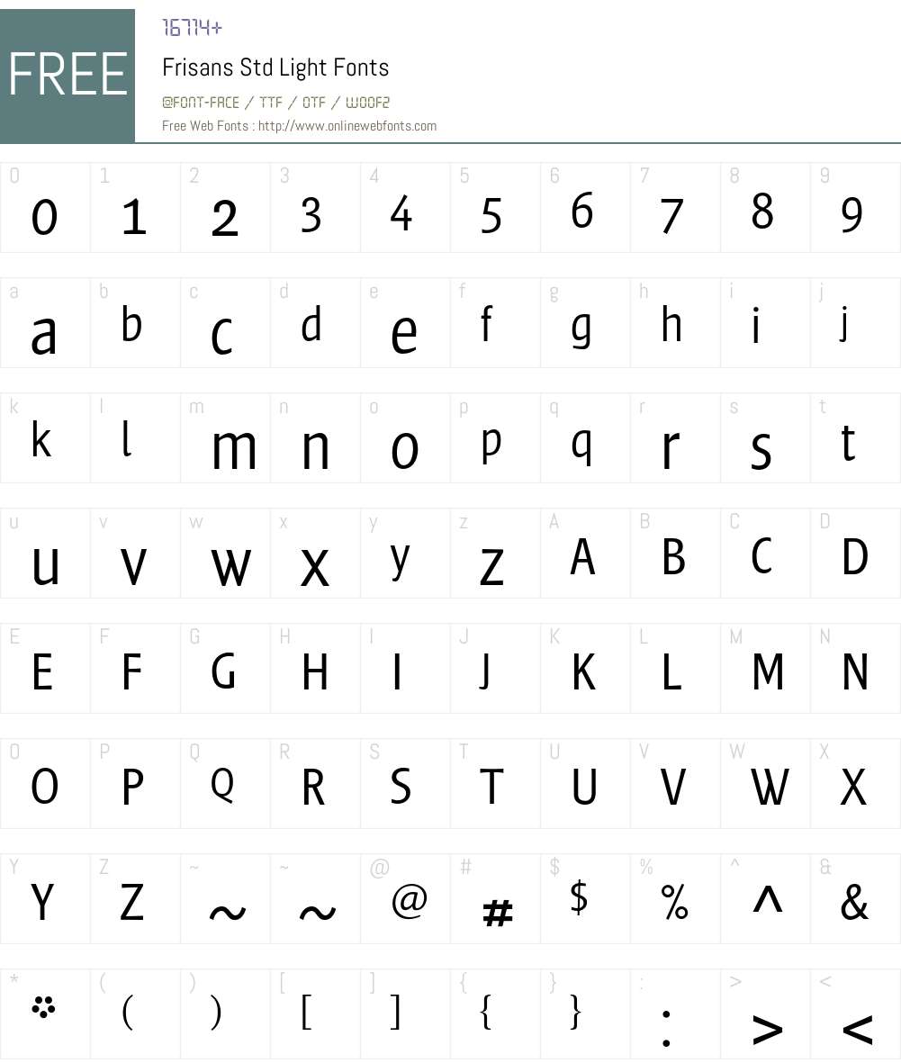 Frisans Std Font Screenshots