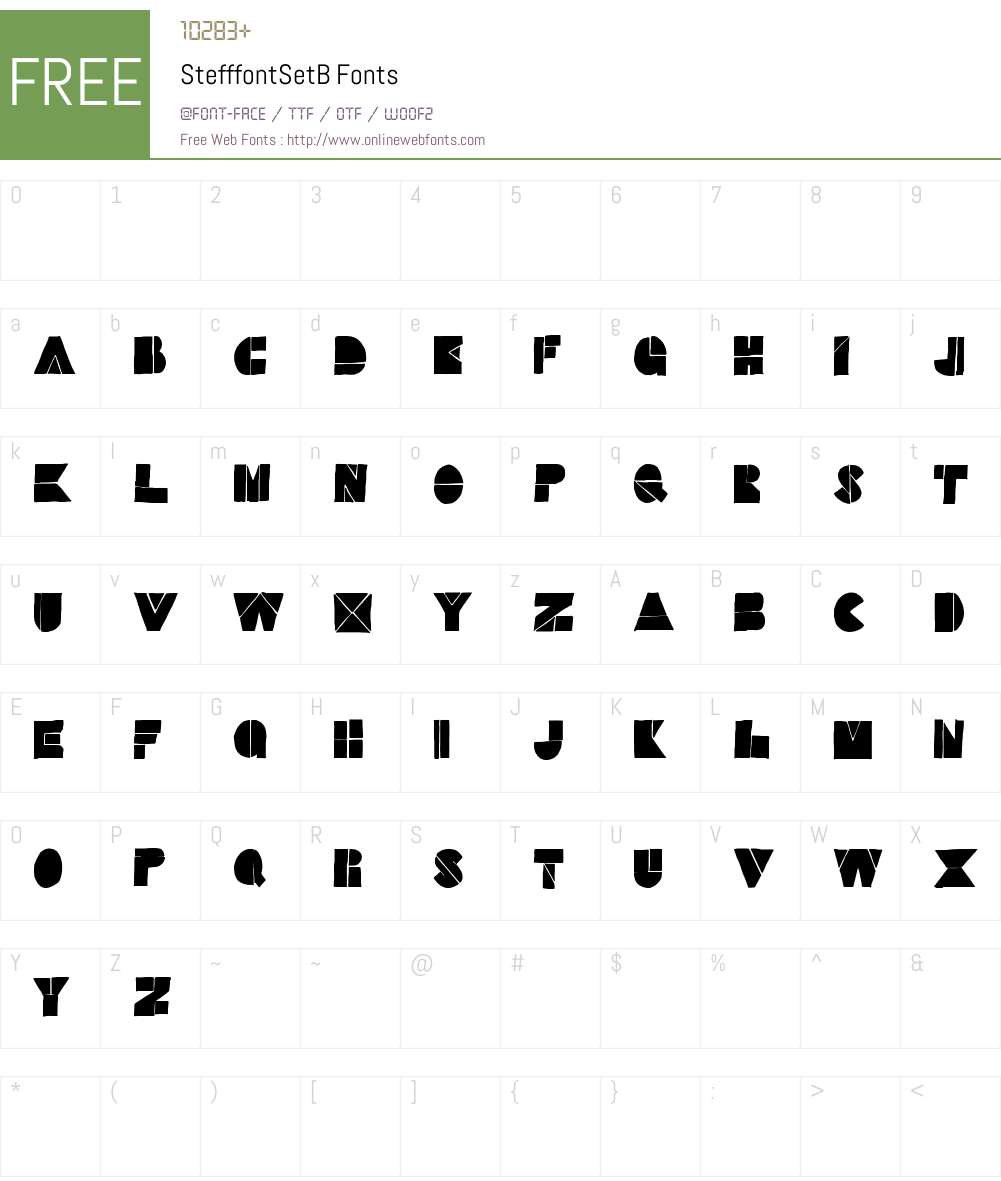 Stefffont Set B Font Screenshots