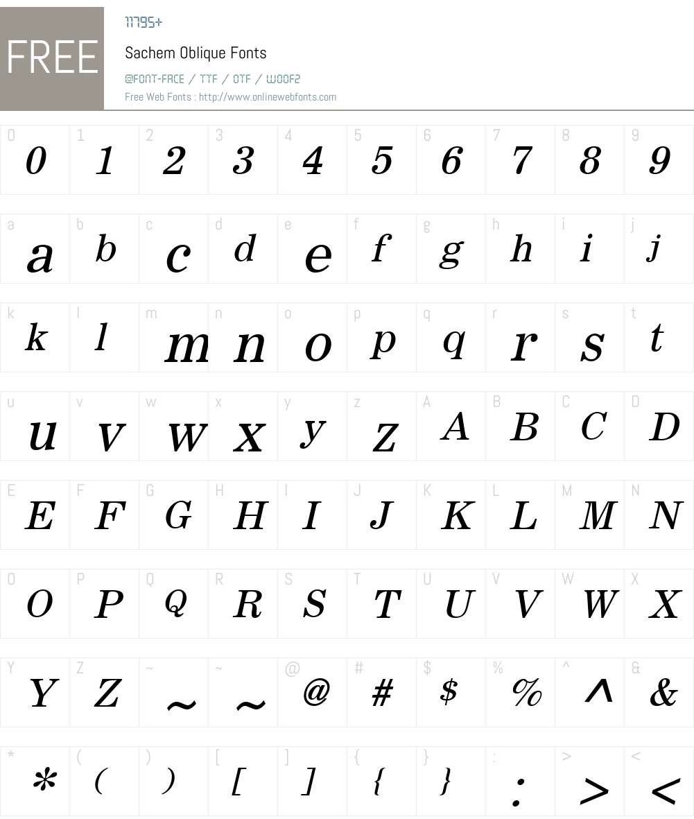 Sachem Font Screenshots