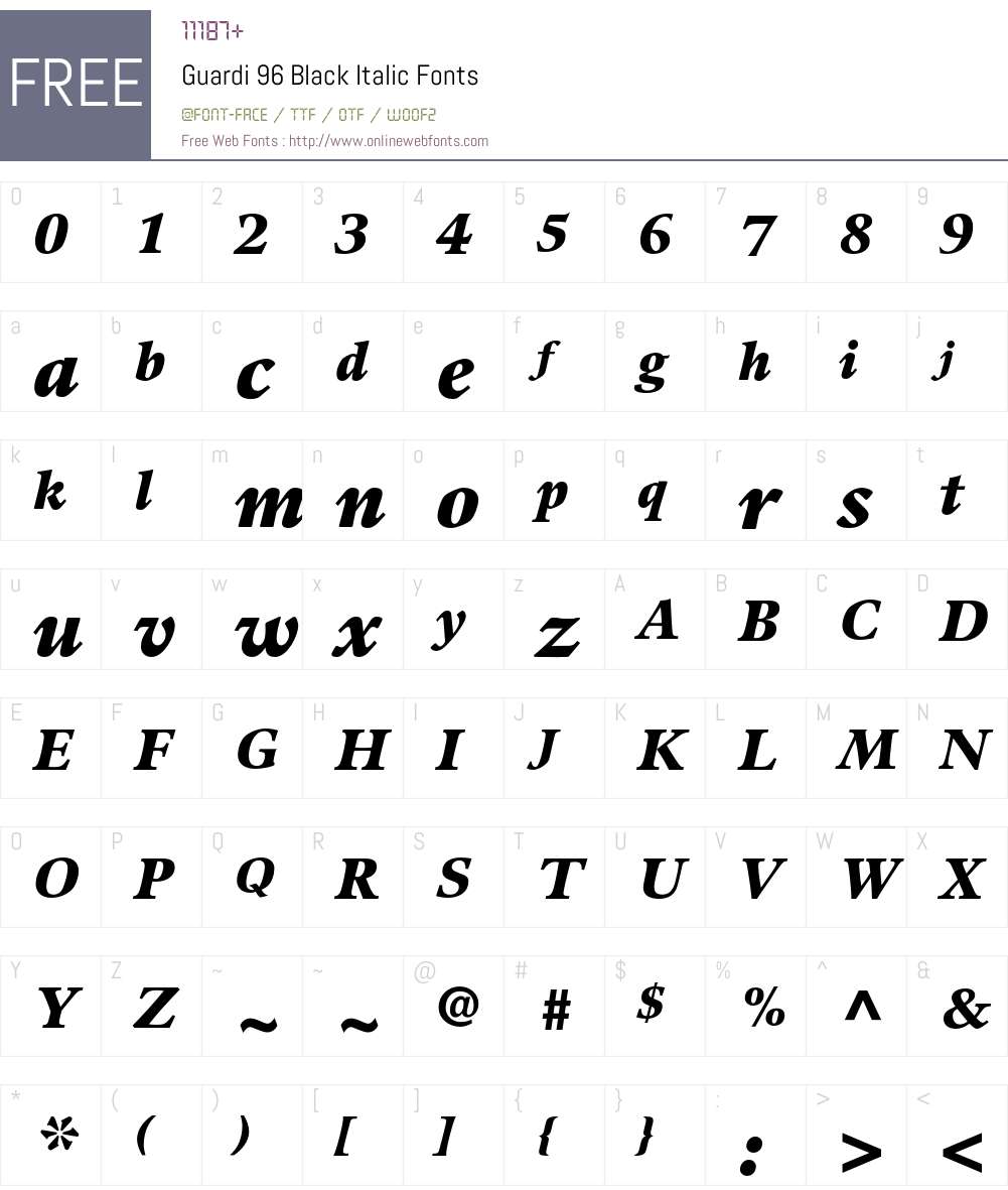 Guardi Font Screenshots